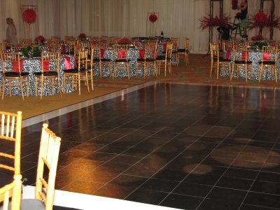 Custom Black Slate Dance Floor with White Slate Border, at The Four Seasons Resort Wailea, Maui