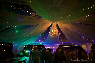 Beautiful canopy tent with LED UP-lights at the Montage, in Kapalua Maui
