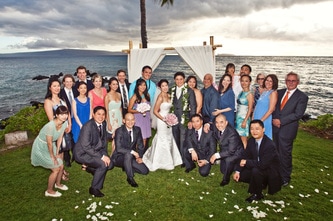 Wedding shot at Sugarmans' in Makena, Maui